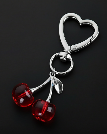 Heart Cherries Charm (Red)
