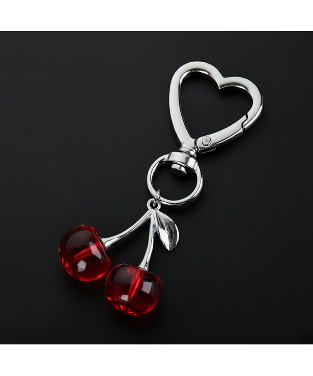 Heart Cherries Charm (Red)