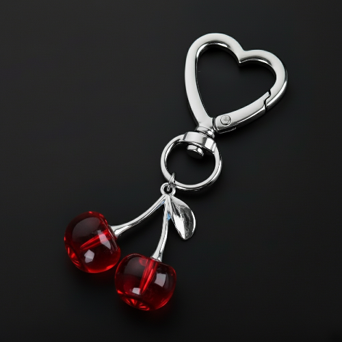 Heart Cherries Charm (Red)