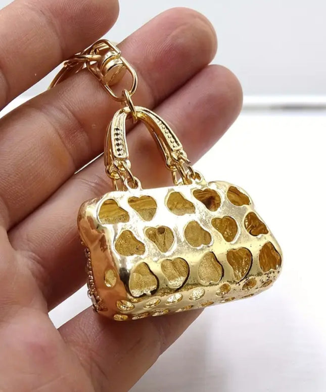 Rhinestone Mini Purse Charm (Pink)