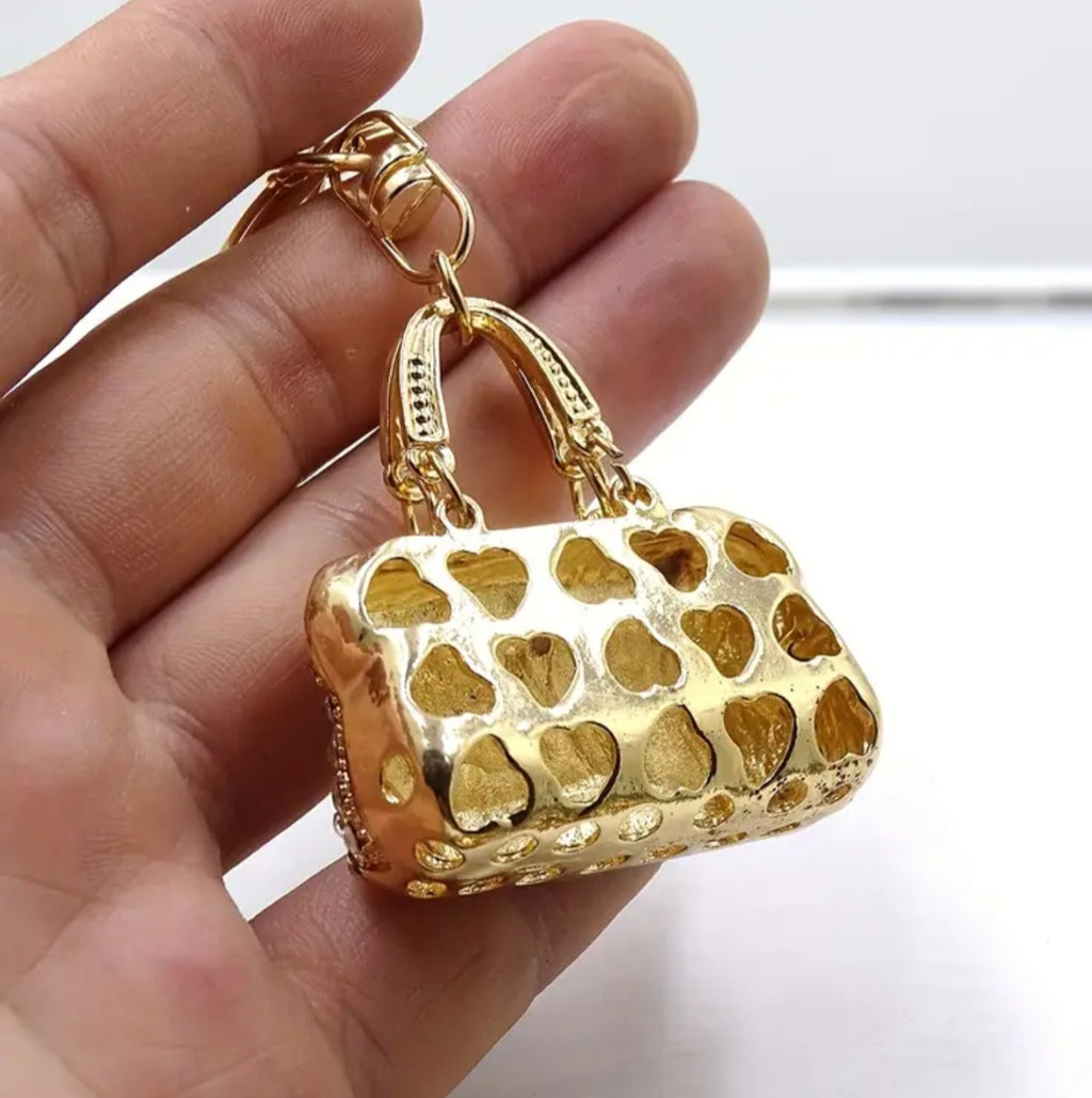 Rhinestone Mini Purse Charm (Pink)