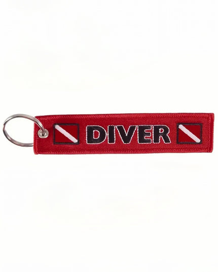 Diver Red Embroidered Tag