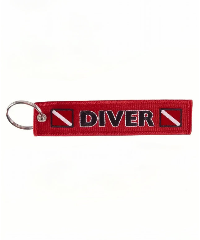 Diver Red Embroidered Tag