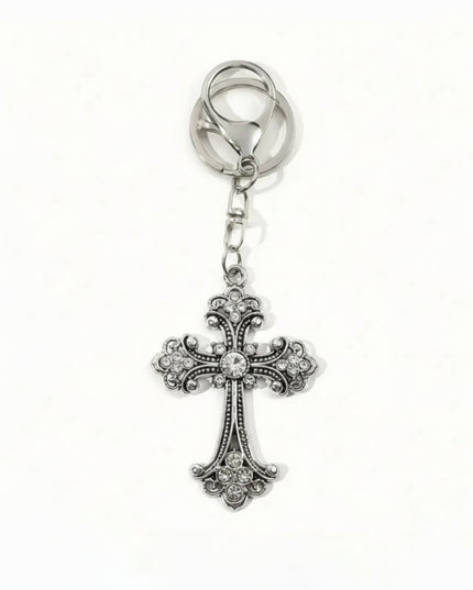 Rhinestone Gothic Cross Charm