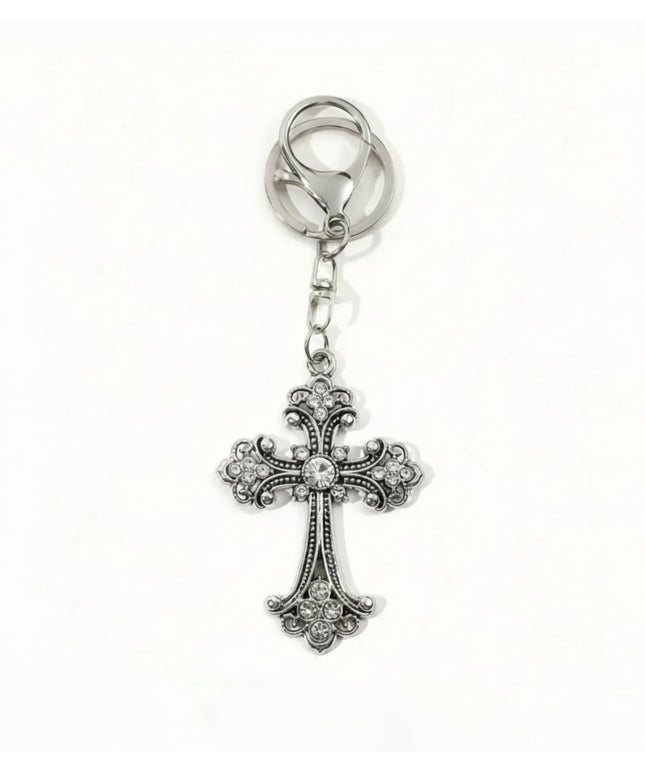 Rhinestone Gothic Cross Charm
