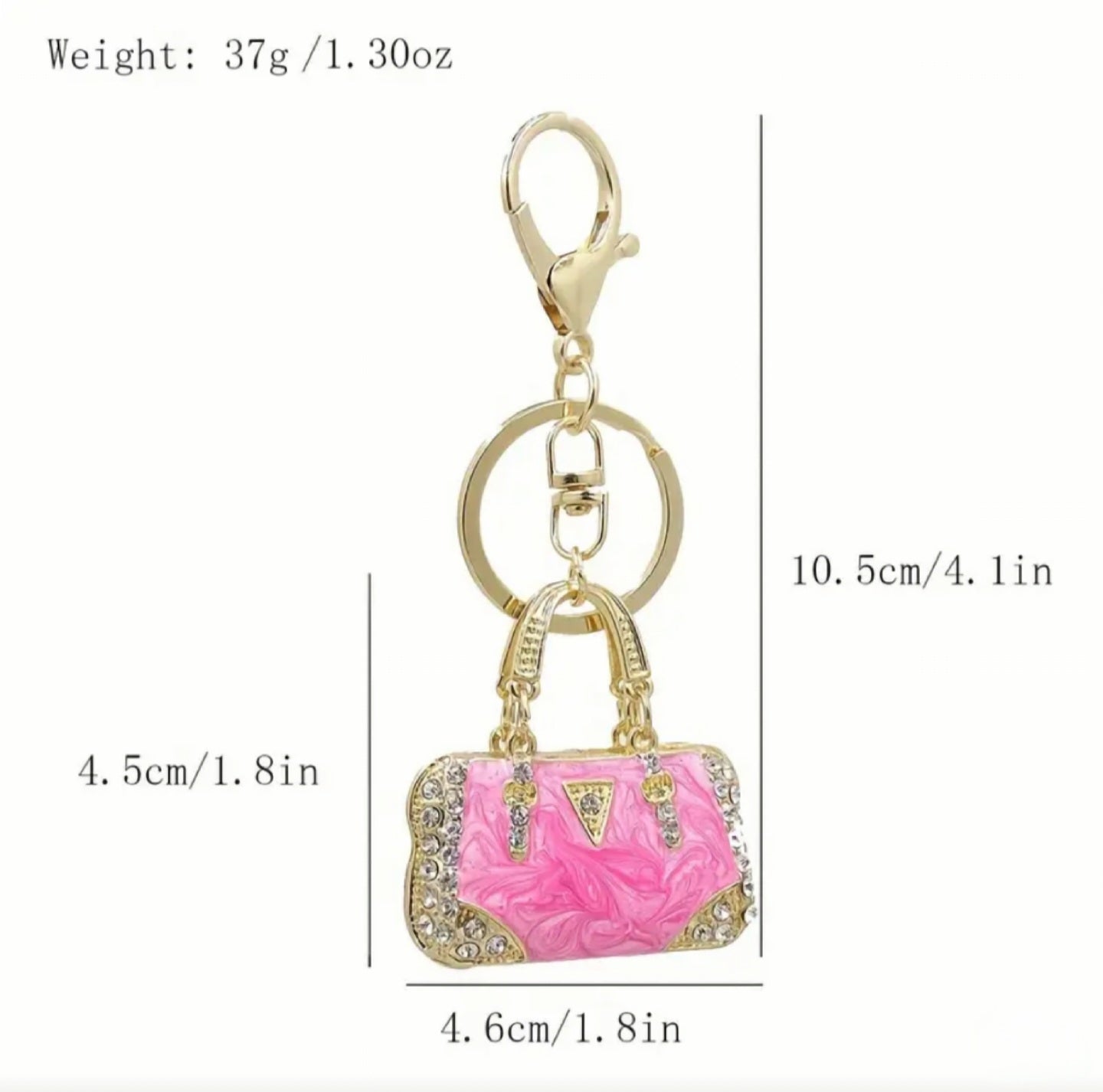 Rhinestone Mini Purse Charm (Red)