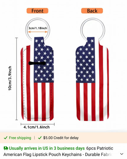 American Flag Chapstick Holder