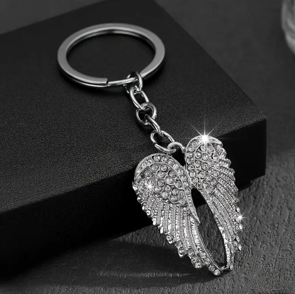 Rhinestone Angel Wings (Silver)