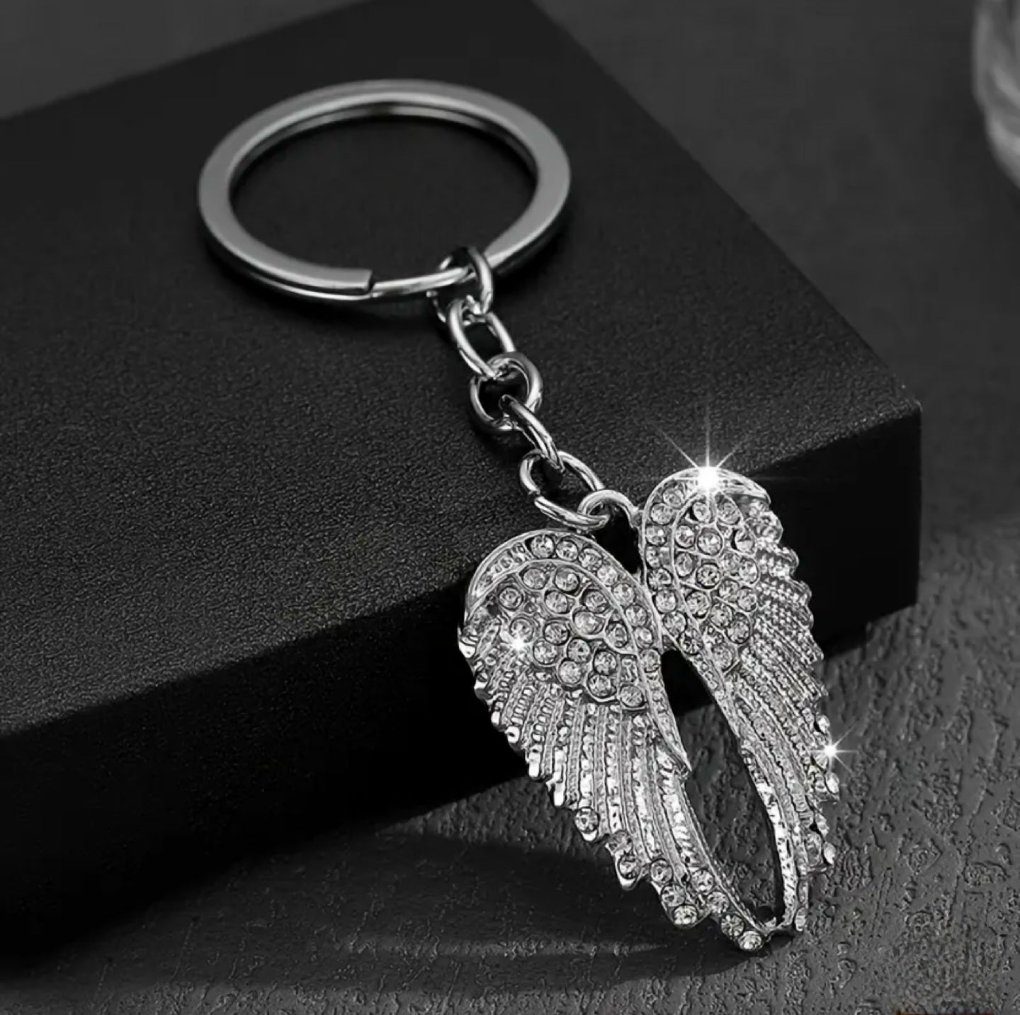 Rhinestone Angel Wings (Silver)