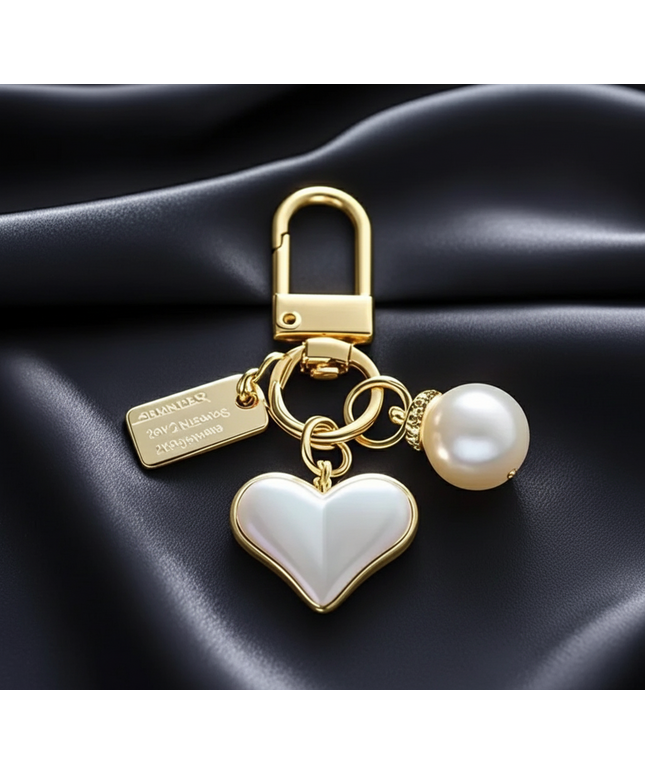 Pearl Heart Charm (Gld)