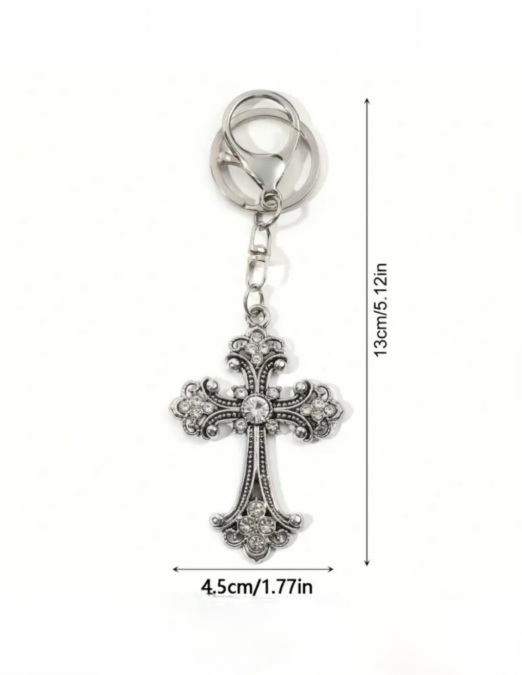 Rhinestone Gothic Cross Charm