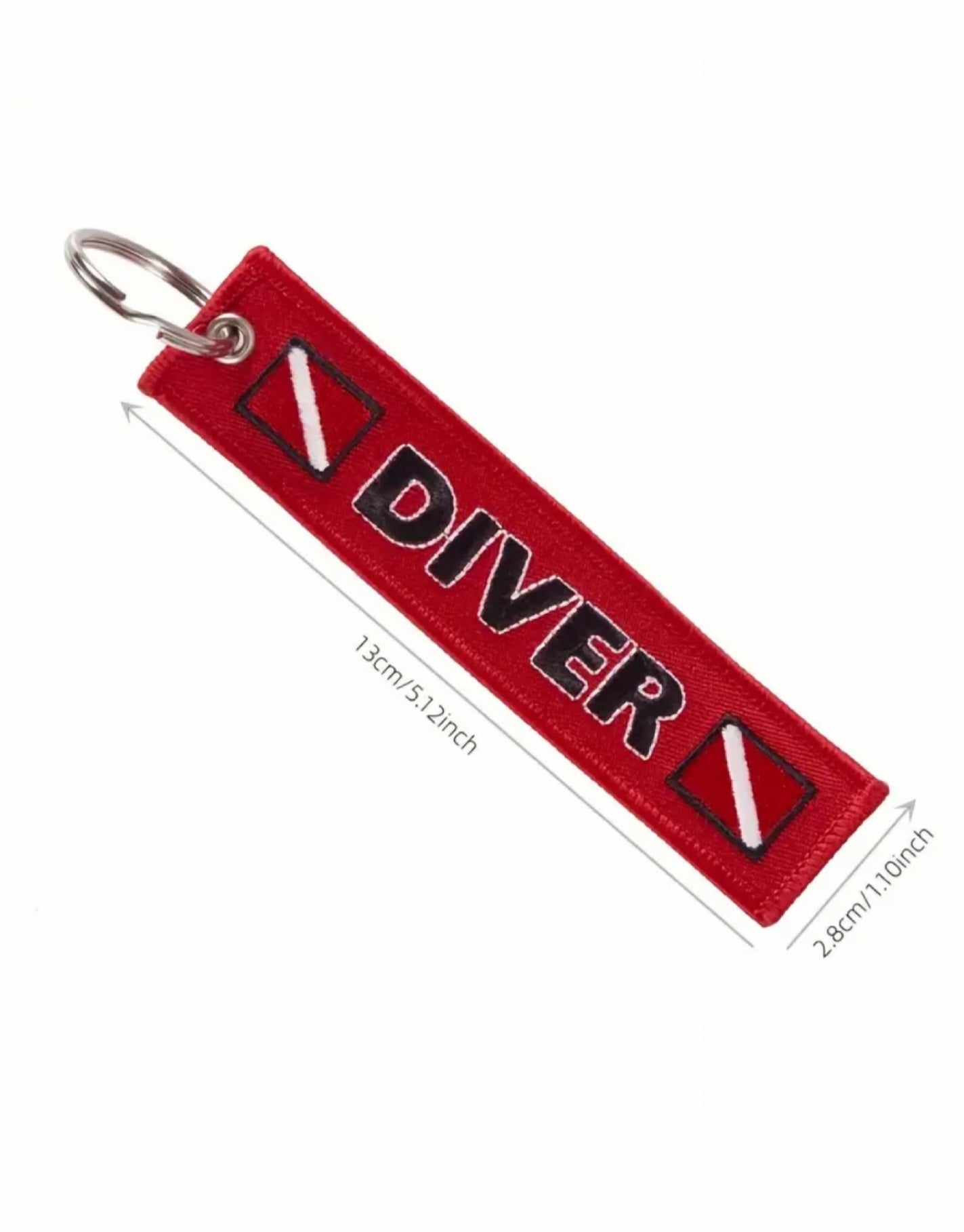 Diver Red Embroidered Tag